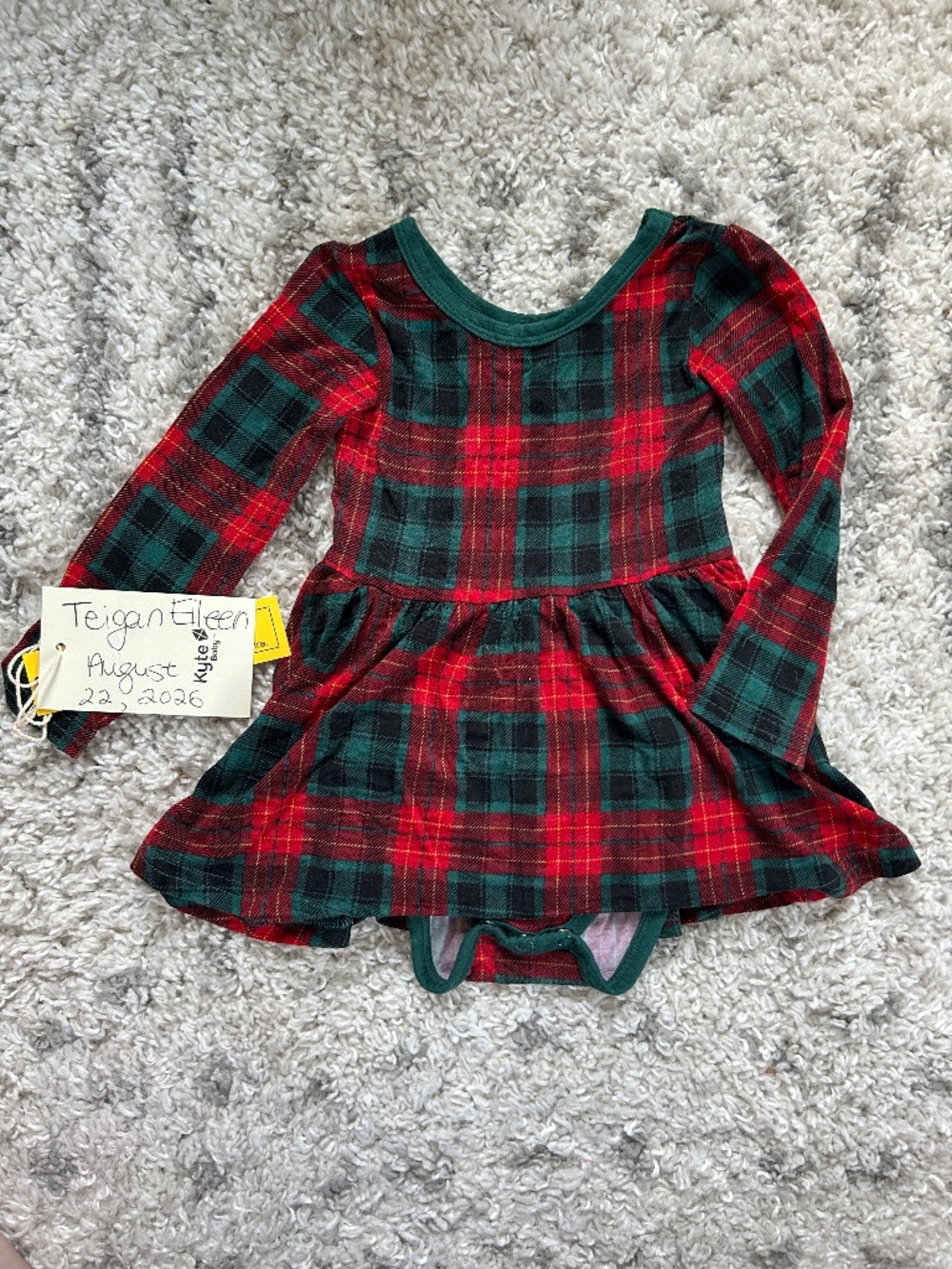Little Sleepies bamboo long sleeve bodysuit twirl dress, 6-12 months